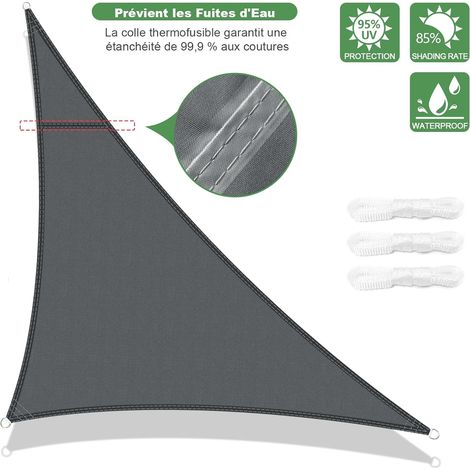 Vela de sombra triangular impermeable de 4 x 4 x 4 m con protección UV para jardín y patio exterior - Gris antracita (1/4)