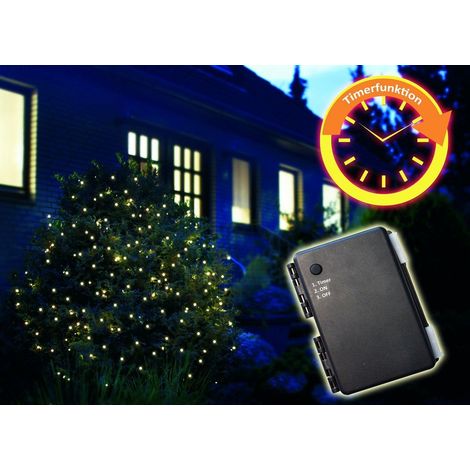 LED Batterielichterkette 80 LEDs, Outdoor, grün, 0,5m Zuleitung (1/2)