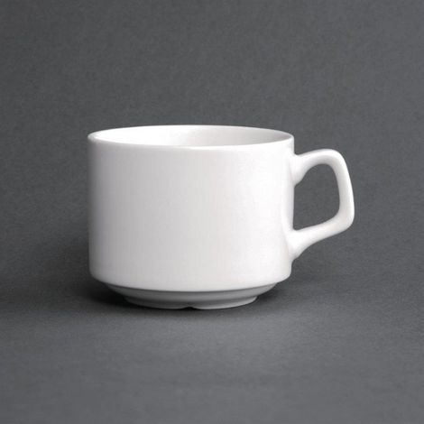 Lot de 6 tasses 200 ml, en porcelaine blanche (1/4)