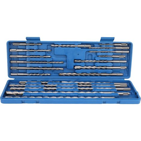 Jeu de 20 forets SDS burin perforateur marteau avec boîte à outils bleue (1/5)