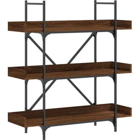 Maison Exclusive - Bücherregal 3 Böden Braun Eichen-Optik 100x33x