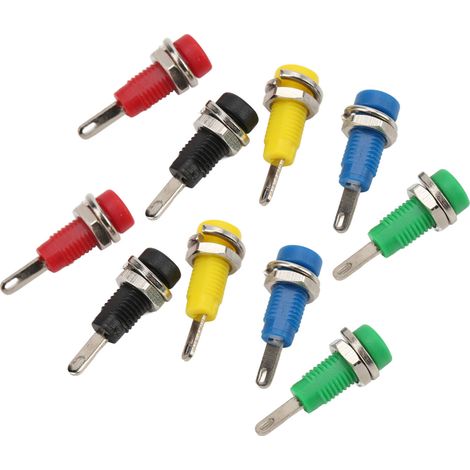 Douille de connexion 2mm 5 couleurs pour onduleurs et panneaux solaires, 30V AC-60V DC, max 10A avec ressort (1/5)
