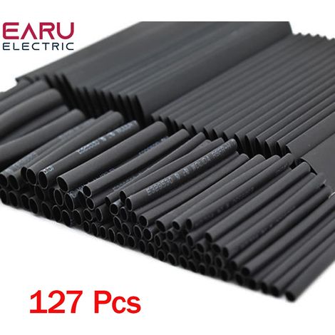 Kit de 127 gaines thermorétractables assorties pour connexions électriques, étanchéité, rétraction 2:1 (1/5)
