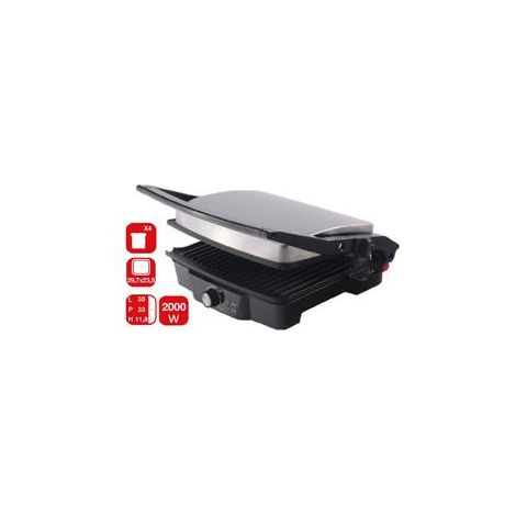 Parrilla Ardes Sfizio Maxi Negro Plata 2000 W acero inoxidable