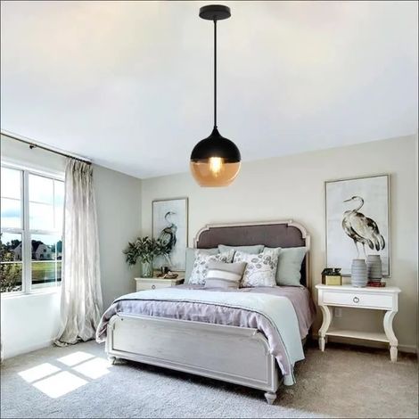 kawoo Lampe Suspension Retro,Lustre Luminaire Industrielle Vintage en Verre Style Nordique pour Salon Chambre (1/4)