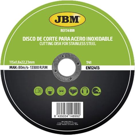 Disco da taglio metallo Jbm t41 115 mm 1.6 mm