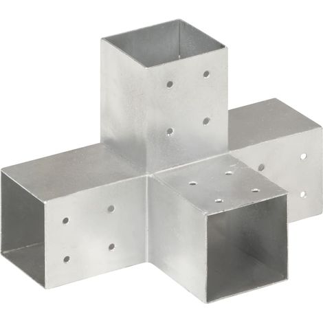 Connettore per Pali a Forma di X in Metallo Zincato 81x81 mm vidaXL