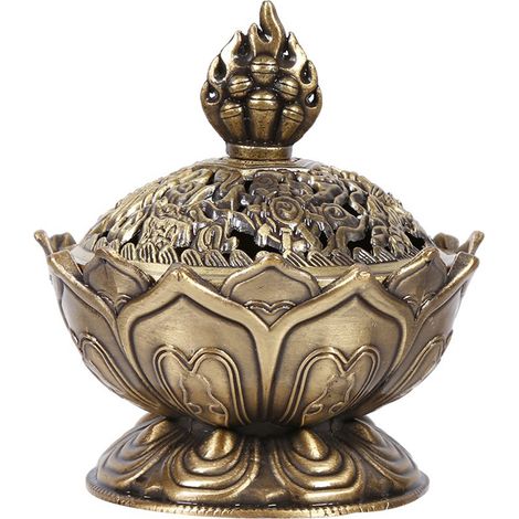 Eosnow Vintage Rückfluss-Rauch-Räuchergefäß, Kegelhalter, Heimdekoration, heiß (Bronze)