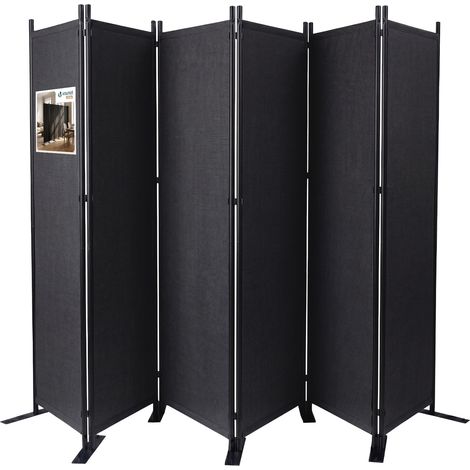 VOUNOT® Paravent Raumteiler 6 Teilig Freistehend Stoff Trennwand 340 x 30 x 164 cm Anthrazit