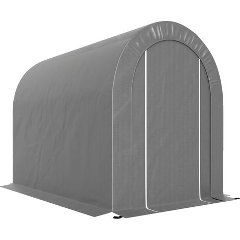 Gartenhaus, Lagerzelt, Garage, Fahrradabstellanlage, PE-Plane, verzinktes Metallgestell, grau