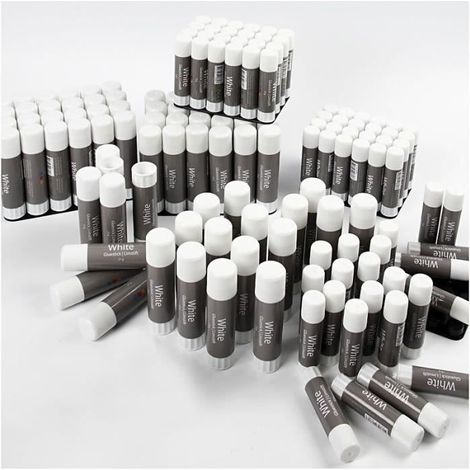 Bâton de colle - Assortiment - 144 pcs - Blanc - Haute qualité - Pour carton et papier