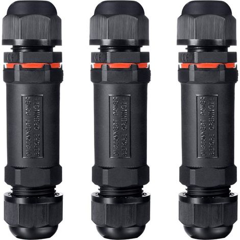 3 PCS IP68 Boîte de Jonction étanche De Plein Air Coupleur Ø 1mm-13mm (Noir, PVC) (1/5)