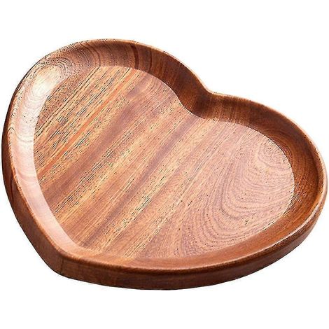 Plateau en bois en forme de cœur, plateau de service en bois, assiette en bois en forme de cœur, plateau à apéritifs, plateau à bijoux en bois (1/2)