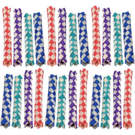 24 pièces pièges à doigts oiseaux perroquets jouet à mcher pièges en bambou chinois bricolage jouet pour les fêtes d'enfants