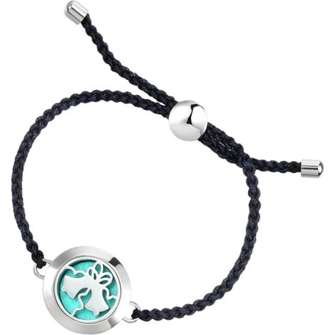 Bracelet Diffuseur D'huile Essentielle sans Décoloration en Acier Inoxydable Réglable Charme, Design Chic et Délicat les Billes D'huile pour Présent D'anniversaire Femme (1/5)