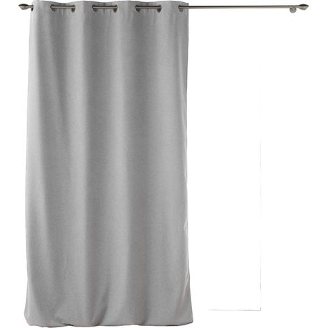 Vorhang mit Ösen JUPITER GREY, 140 x 260 cm, wärmedämmend