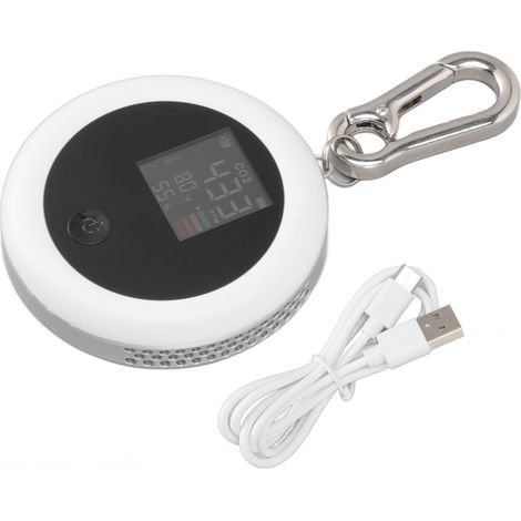 Détecteur CO2 Infrarouge Portable 3 en 1 - Analyseur d'Air avec Affichage LCD pour Température et Humidité - Usage Intérieur et Voyage - Blanc (1/5)