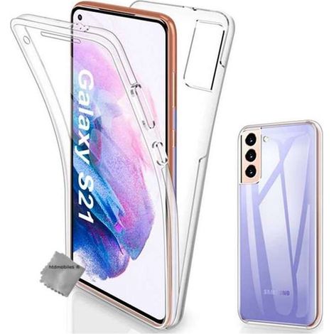 Coque silicone gel 360 - TRANSPARENT - Samsung Galaxy S21 5G - Protection intégrale - Souple - Mat