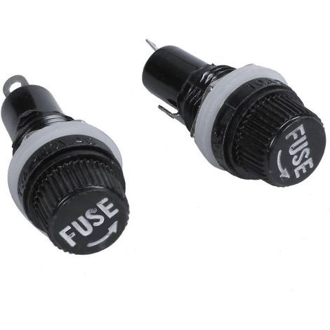 Lot de 10 porte-fusibles en plastique 10 A AC 250 V, montage sur panneau, 5 mm x 20 mm - FFY (1/4)