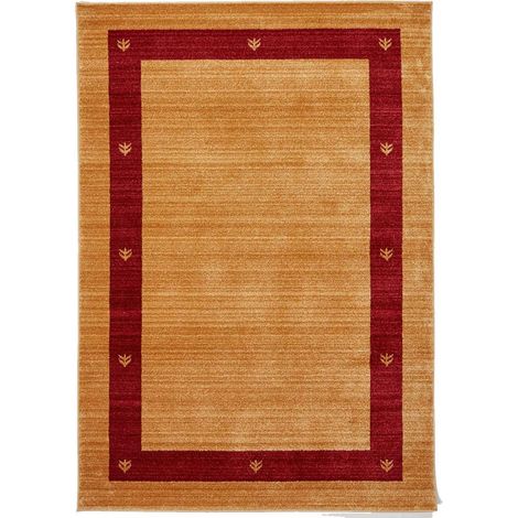 Tapis salon et chambre 100x150 beige rectangle tissé motif simple CHOBAY 5
