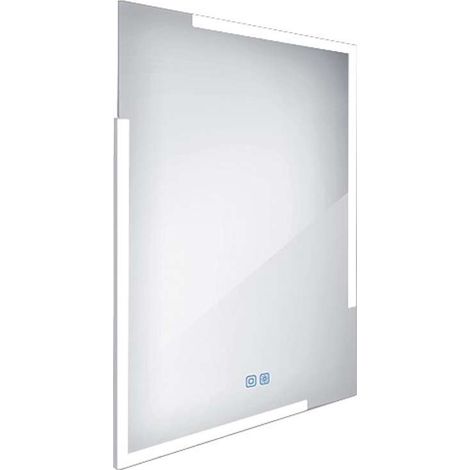Nimco Espejos - Espejo con iluminación LED, 60x80 cm, sensor táctil, aluminio ZP 14002VX (1/5)