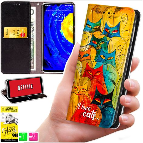 Custodia a portafoglio per Realme 14 Pro+ 5G / 14 Pro Plus 5G - Stampa Bluemoon + Vetro 9H (1/5)