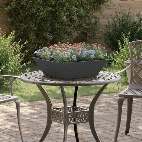 Garten-Pflanzgefäß Schwarz 50 x 50 x 15 cm Kaltgewalzter Stahl