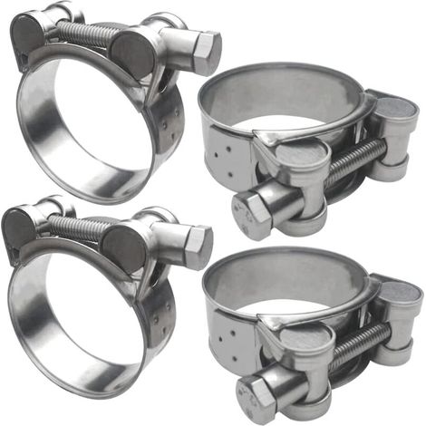 [NUNCA USADO] Abrazaderas de manguera de acero inoxidable 304 de 4 piezas, abrazaderas de manguera ajustables de 64 a 67 mm para camiones de construcción, barcos, motocicletas, etc. (1/4)