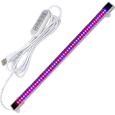 Lampe horticole LED, 198 LED, avec minuterie, 9 niveaux d'intensité, lampe de croissance à intensité variable, lumière rouge (1/5)