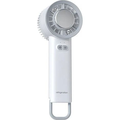 Ventilateur portable avec technologie de refroidissement à glace, ventilateur de bureau compact et léger mains libres, 3 vitesses, couleur blanc (1/5)