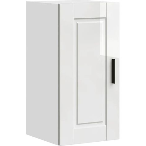 Armario de pared de cocina optimizado práctico para almacenamiento 30 x 31 x 60 cm fabricado en madera de ingeniería blanca brillante 020050324 (1/5)