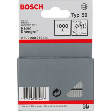Serre-fils fin Bosch type 59 10,6 x 0,72 x 8 mm 1000 pièces