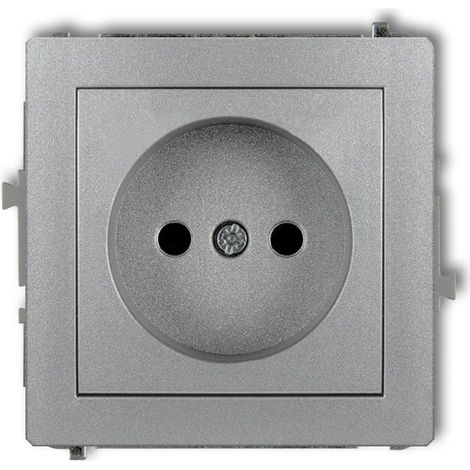 Deco Einzelsteckdose b/u silbermetallic 7DGP-1p (1/3)
