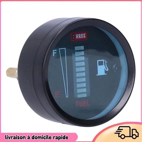Indicateur de Jauge de Carburant LED 52mm Dia 12V pour Moto Automatique avec Affichage LED Bleu Universel pour Voiture Moto (1/4)