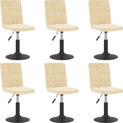 Lot de 6 Chaises pivotantes à manger，Chaise de cuisine crème velours CFW88878 (1/5)