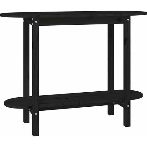 Maison Exclusive - Mesa consola madera maciza de pino negro 110x4 (1/5)