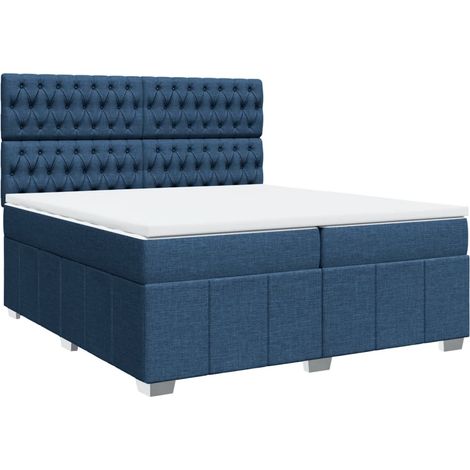 Maison Exclusive - Boxspringbett mit Matratze Blau 200x200 cm Sto (1/5)