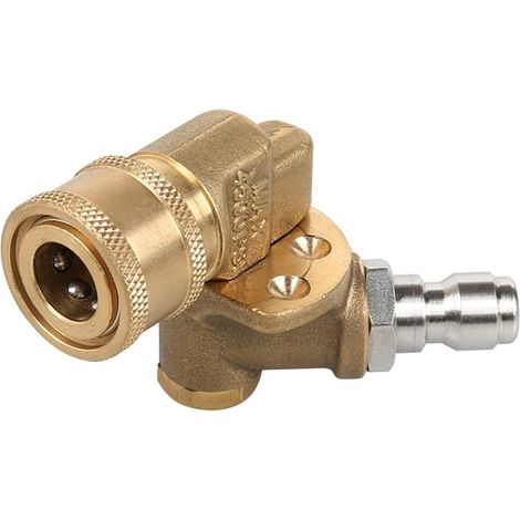 Schwenkkupplung aus Messing Hochdruckreinigeradapter 1/4"-Schnellkupplung 180°-Schwenkbereich 5 einstellbare Winkel für Reinigungswerkzeuge (1/5)