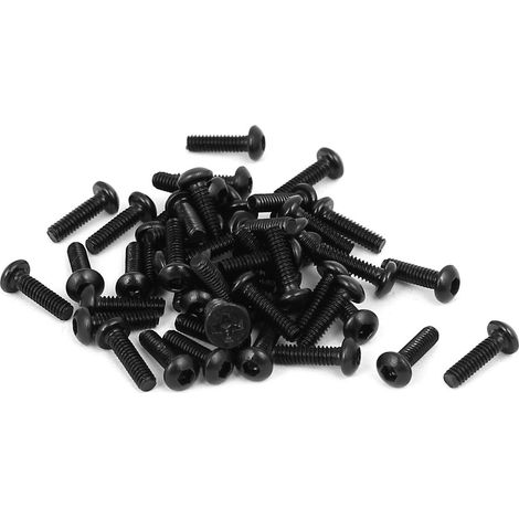 M2x7mm Métal Classe 10.9 tête bouton vis hexagonale prise à glissière 50pcs (1/4)