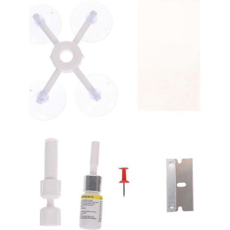 Kit de réparation de pare-brise professionnel pour voiture (1 kit)-8.5X8.5cm-White (1/2)