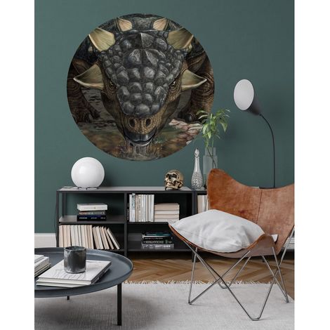 Poster autocollant forme ronde Dinosaure Tarchia - 125 cm (1/3)