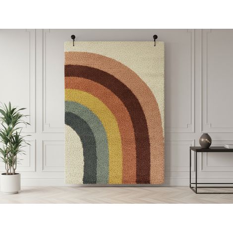 BOBOCHIC - Tapis poils longs CLAIRE motif abstrait 160x213 Multicolore (1/5)