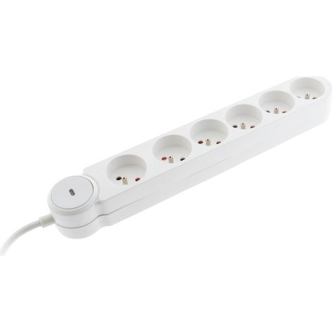 Bloc multiprise Iota 6x16A + interrupteur - Blanc - Zenitech