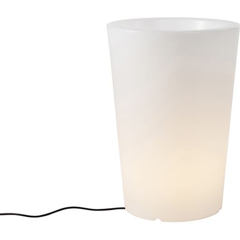 QAZQA Fioriera illuminata verano - Moderno - Plastico - Bianco - Tondo Max. 1 x Watt