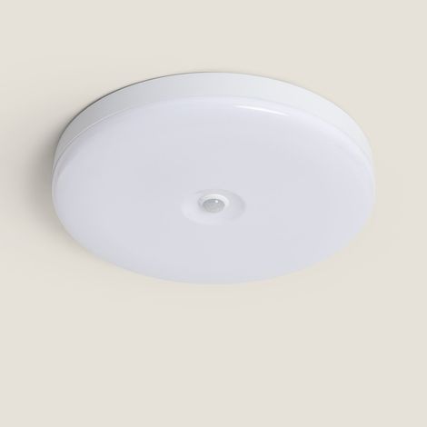 Plafoniera LED 18W Circolare Ø290 mm No Flicker con Sensore di Movimento PIR e Crepuscolare Bianco (1/5)