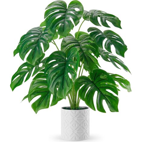 Plantes Artificielles Interieur Monstera en Pot,71cm Fausse Plante Idéal pour la Décoration de Salon, Chambre, Bureau et Jardin(1 Pot) (1/5)