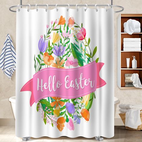Rideau de bain en polyester 180x180 poids aux ourlets séparation douche pour éviter les moisissures dans une pièce humide (1/5)