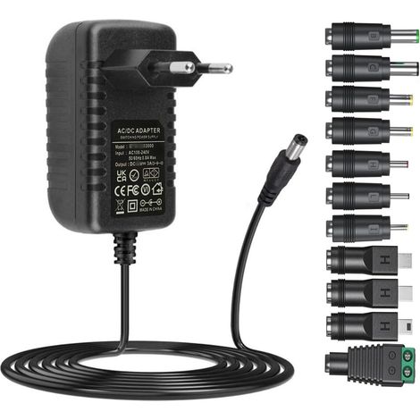 5V Adaptateur Universel DC5V 1A 2A 3A Chargeur d'alimentation avec 11 Prises AC vers DC 5V 3A 2,5A 2A 1,5A 1A Convertisseur onduleur transformateur pour Moniteur bébé routeur WiFi HUB USB TV Box (1/5)