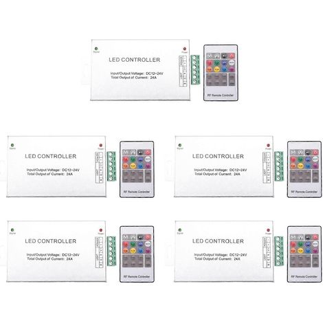 Contrôleur LED 5X 12-24V basse pression RF multicolore à télécommande 20 touches pour barre lumineuse RGB avec variateur