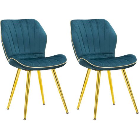 Set 2 Sedie Paris Space Ottanio e Oro 46x58x77 cm in Legno e Ferro (1/5)